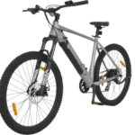 iCycle Denali E-MTB 27,5 Zoll Silber – Schrägansicht von links vorne