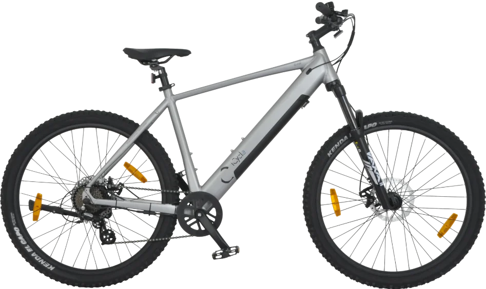 iCycle Denali E-MTB 27,5 Zoll Silber – Seitenansicht rechts